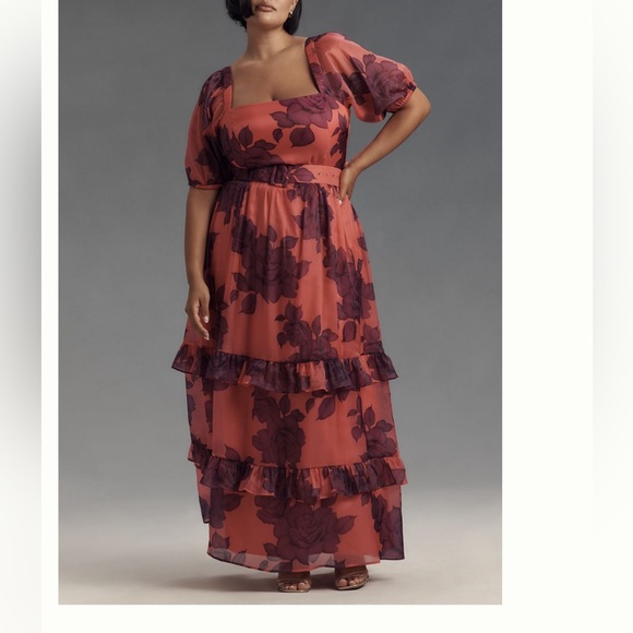 Anthropologie Dresses & Skirts - NWT Anthropologie Hutch Women's Puff Sleeve Ruffle Midi Dress 2X